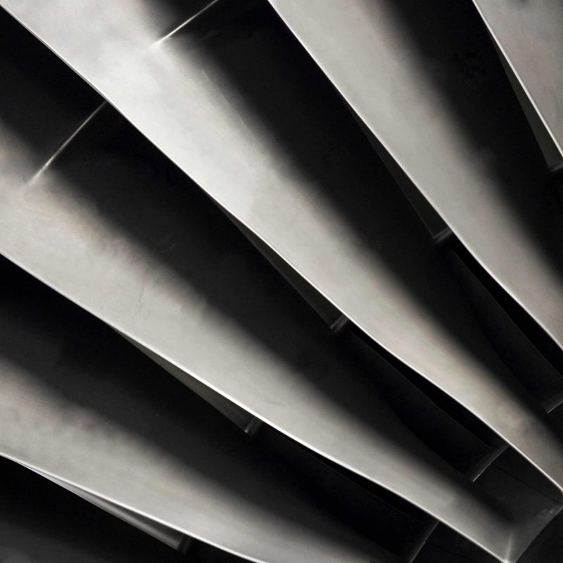 Close up airplane turbine image.